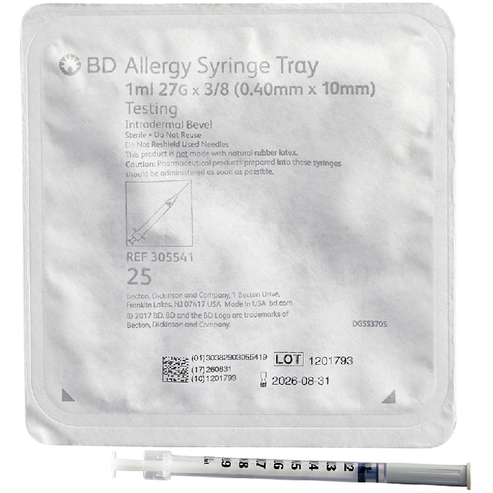 Get Optimal Allergy Relief Allergist Tray Syringes 27 gauge