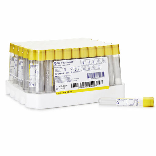 BD 365017 Vacutainer Plus Urinalysis Tubes, 100 Per Tray