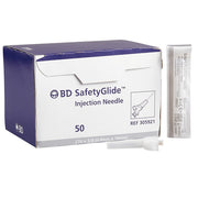 BD SafetyGlide Hypodermic Needle 27g x 5/8" Gray Safety with Beveled Shield 50/Box