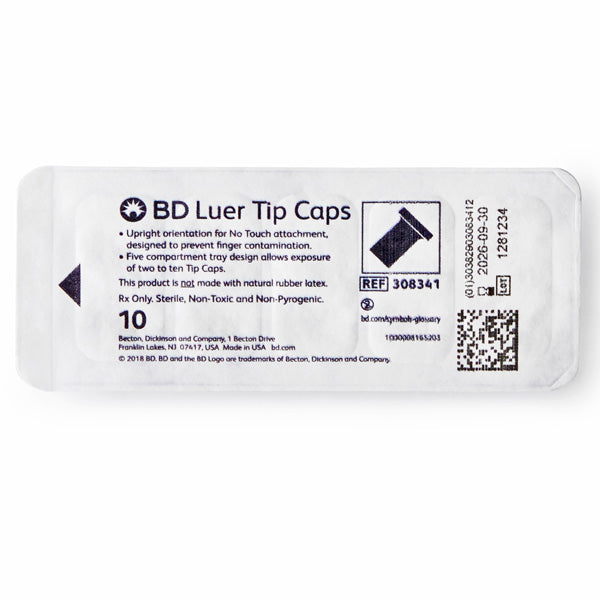 BD Syringe Tip Caps - Sterile Luer Syringe Tip Cap Tray (10 Pack ...
