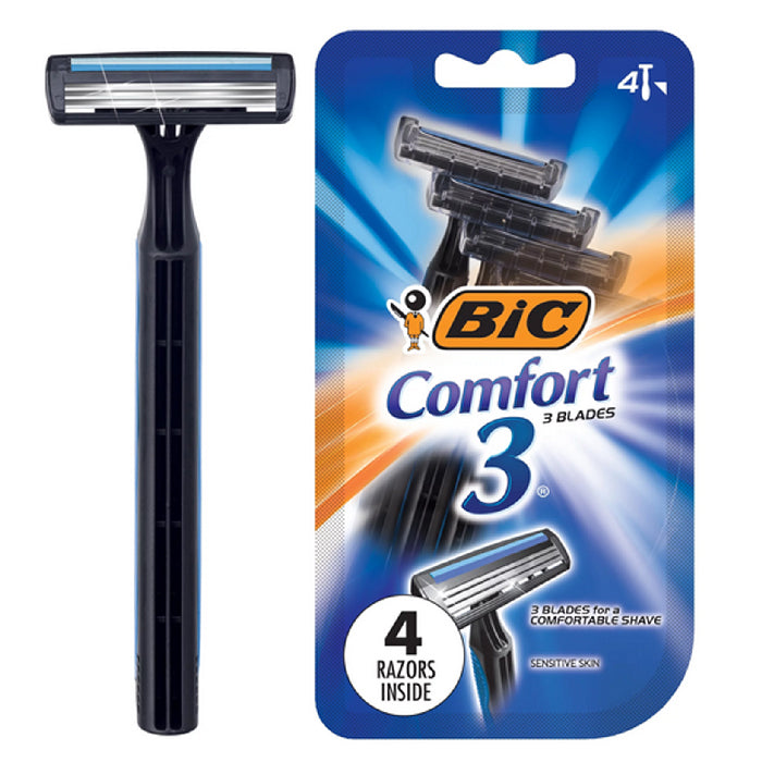BIC Comfort 3 Disposable Men's Razors 4 Pack — Mountainside Medical