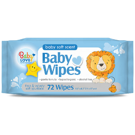 Delta Brands Baby Love Baby Wipes Soft Scent Hypoallergenic Alcohol Free 72 Count | Mountainside Medical Equipment 1-888-687-4334 to Buy
