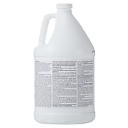Back view of white gallon Cavicide disinfectant bottle with detailed instructions and warnings, used for hospital and medical disinfecting, SKU: 13-1000