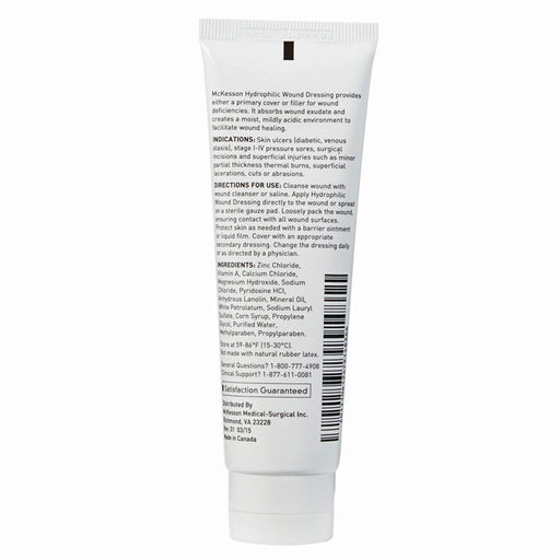 Backside of Hydrophilic Wound Dressing with Zinc, Vitamins A and B6, Calcium and Magnesium