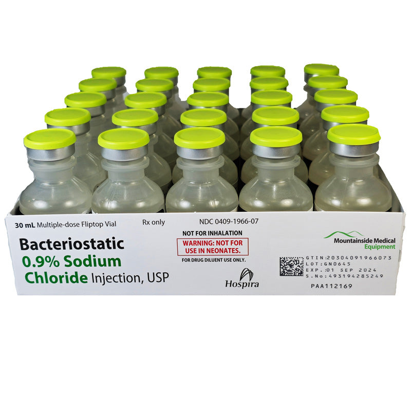 Bacteriostatic Sodium Chloride 0.9% Saline Injection Multiple Dose 30 ml x 25/Pack (Rx) Bacteriostatic Sodium Chloride 0.9% Saline Injection Multiple Dose 30 ml x 25/Pack (Rx)