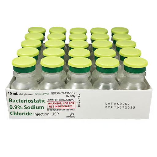 Bacteriostatic Sodium Chloride 0.9% Injection 10 mL Hospira 0409-1966-12