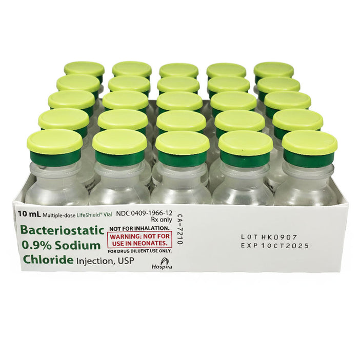 Bacteriostatic Sodium Chloride 0.9% Injection 10 mL Hospira 0409-1966-12
