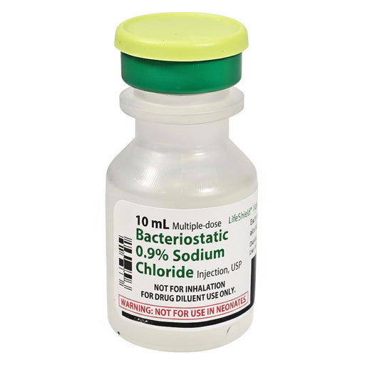 Bacteriostatic Sodium Chloride 0.9% Injection 10 mL Vial