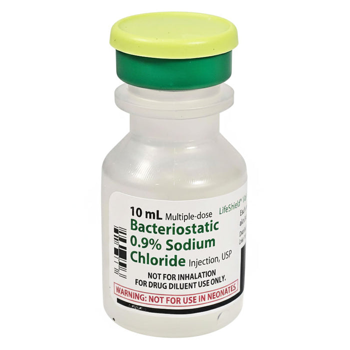 Bacteriostatic Sodium Chloride 0.9% Injection 10 mL Vial