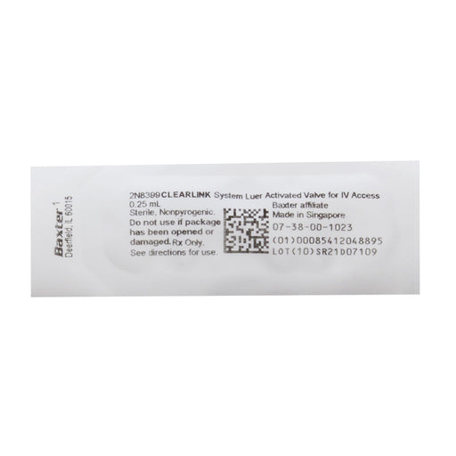 Outer package for Clearlink IV Administration Valve Priming Volume 0.25 mL