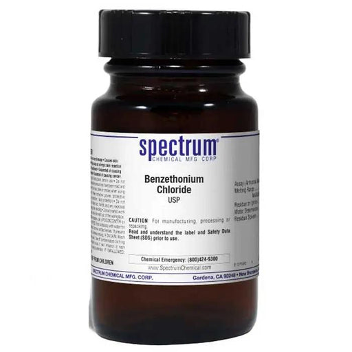 Benzethonium Chloride USP Powder for Compounding (API) is used for creating disinfectants, ensuring effective antimicrobial protection and hygiene.