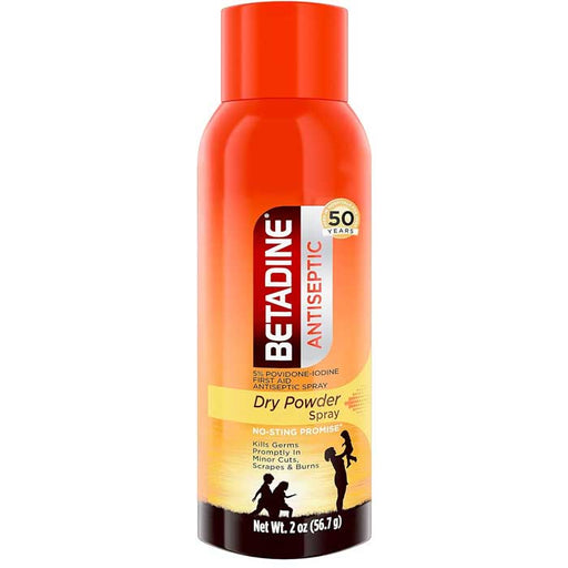 Betadine First Aid Antiseptic Dry Powder Spray with Povidone-Iodine 5%