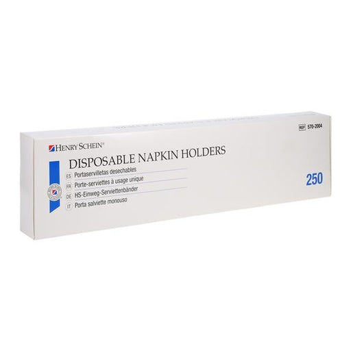 Disposable Napkin Holder; clip device used to securely hold napkins or bibs during dental or medical procedures.