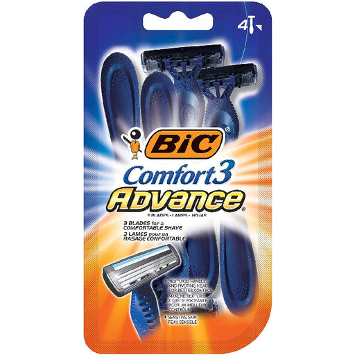 Mountainside Medical Equipment Bic Advance Comfort 3 Shaver Disposable Razors 4 Pack | Buy at Mountainside Medical Equipment 1-888-687-4334