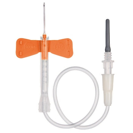 Blood Collection Sets 25 gauge x 3/4" Winged with 12" Tubing by Henry Schein 570-0735.