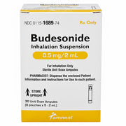 Box of Budesonide Inhalation Suspension 0.5 mg by Amneal Pharma