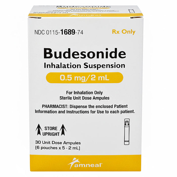 Box of Budesonide Inhalation Suspension 0.5 mg by Amneal Pharma