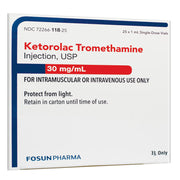 Box of Ketorolac Injection 30 mg Fosun Pharma