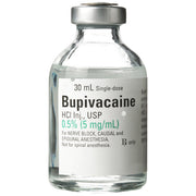 Bupivacaine Injection 0.5% vial, essential for local anesthesia and pain management in surgery, dentistry, and medical procedures.