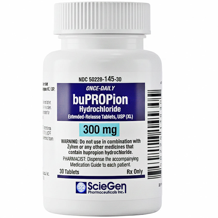 Bupropion HCL 300 mg Extended-Release Tablets USP (XL) 30 Count (RX)