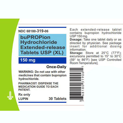 Bupropion Hydrochloride 150 mg Extended-Release Tablets USP (XL) 30 Count (RX)