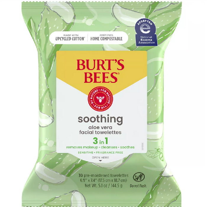 Clorox Burts Bees Burt's Bees Facial Towelettes for Sensitive Skin with Aloe Vera 30 Count | Mountainside Medical Equipment 1-888-687-4334 to Buy