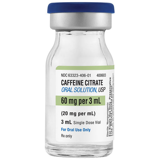 Caffeine Citrate Oral Solution 60 mg Per 3 mL Single Dose Vials x 5/Box