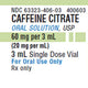 Caffeine Citrate Oral Solution USP 60 mg Per 3 mL Single Dose Vials x 5/Box (RX)
