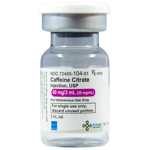 Caffeine Citrate for Injection 60 mg/ 3mL Single-Dose Vial 3 mL Armas