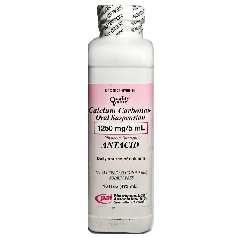 Fast Relief: 1250 mg Calcium Carbonate Antacid Liquid — Mountainside ...