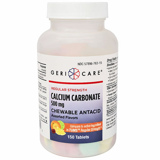 Calcium Carbonate Antacids Chewable Tablets with Assorted Fruit Flavors 150 count