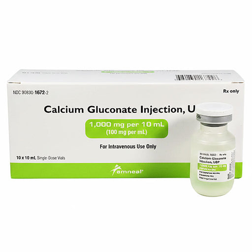 Calcium Gluconate Injection 1000 mg Amneal Pharmaceuticals 80830-1672-02