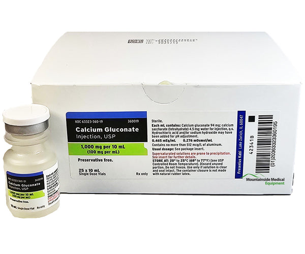 Calcium Gluconate Injection 1000mg Vial Single-Dose — Mountainside Medical