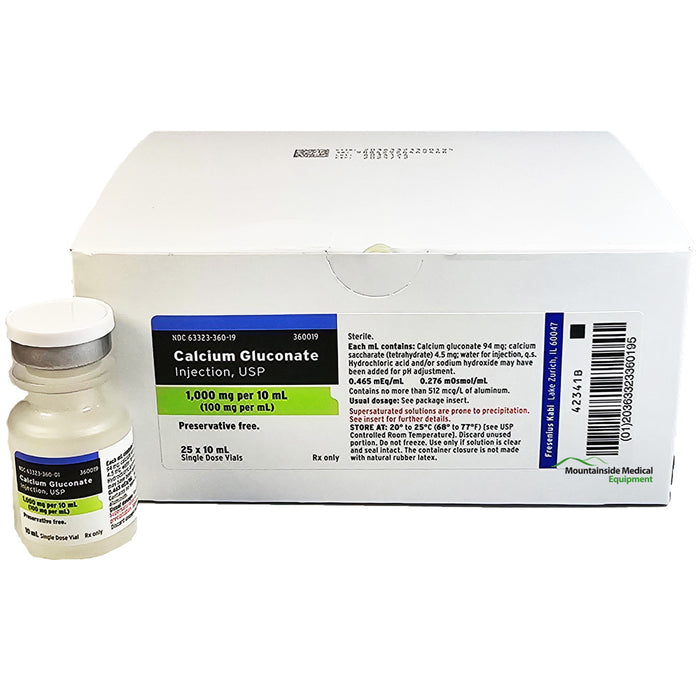 Up Cal Injectable Solution Calcium Gluconate Injection 1000mg Vial Single-Dose — Mountainside Medical