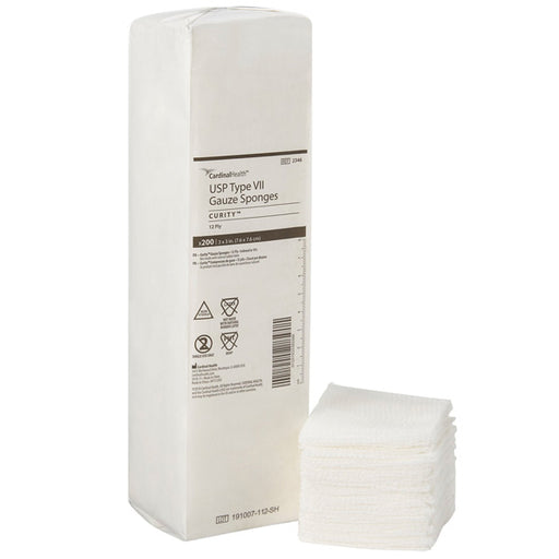 Cardinal Health 2346 Curity Non-Sterile Gauze Sponges 3 x 3 Size 12-Ply, USP Type VII