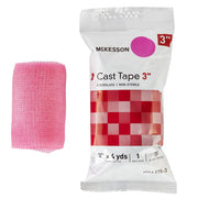 Pink fiberglass cast tape, 3-inch width, water-activated resin, used for orthopedic immobilization, SKU: 115-3A