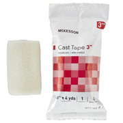 White fiberglass cast tape roll, 3 inches wide, used for orthopedic immobilization, with water-activated resin, SKU: 115-3