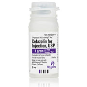 Cefazolin Sodium for Injection 1 gram vial, an antibiotic used to prevent and treat bacterial infections pre and post-surgery.