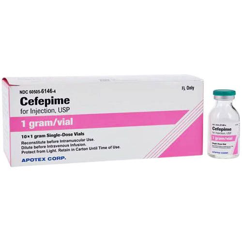 Cefepime Injection 1 Gram Per Vial by Apotex 10/Box — Mountainside ...