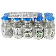 Ceftriaxone injection vials by Pfizer for treating severe bacterial infections, including respiratory and urinary tract infections.
