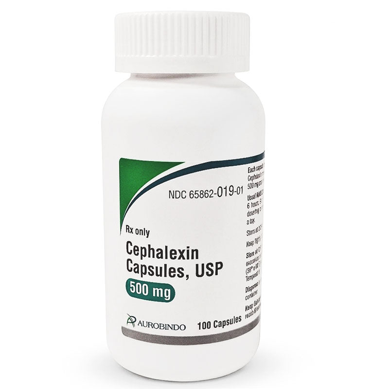 Cephalexin 500mg Capsules 100 Count by Aurobindo Pharma USA