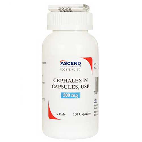 Cephalexin Capsules 500 mg Antibiotic Medicine by Ascend