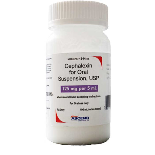 Cephalexin Oral Solution 125 mg/ 5 mL Antibiotic Medicine 100 mL by Ascend 
