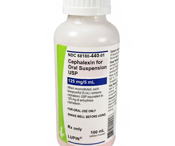 Cephalexin Oral Suspension Liquid Solution 125 mg/5 mL — Mountainside ...