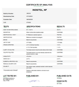 Certificate of Analysis for Inositol NF USP For Compounding (API)