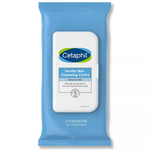 Galderma Laboratories Cetaphil Gentle Skin Cleansing Cloths Face and Body Wipes 25 Count | Buy at Mountainside Medical Equipment 1-888-687-4334