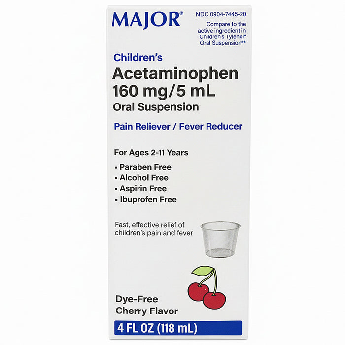 Children's Acetaminophen 160 mg/5 mL Liquid Oral Suspension by Major
