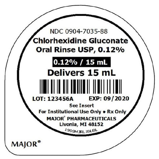 Chlorhexidine Gluconate Oral Rinse 0.12% by Major 15 mL 
