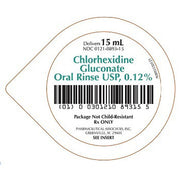 Chlorhexidine Oral Rinse 0.12% by Pharmaceutical Associates 15 mL x 40/Case