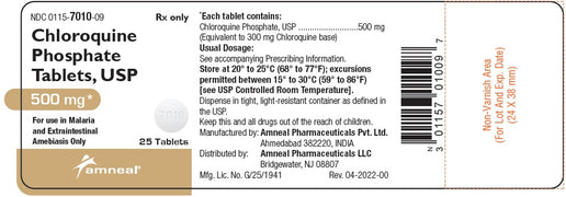 Chloroquine Phosphate Tablets 500 mg Package Label